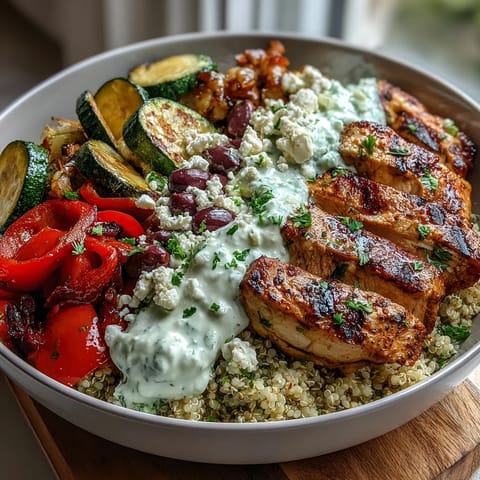 Healthy Grilled Mediterranean Bowl
