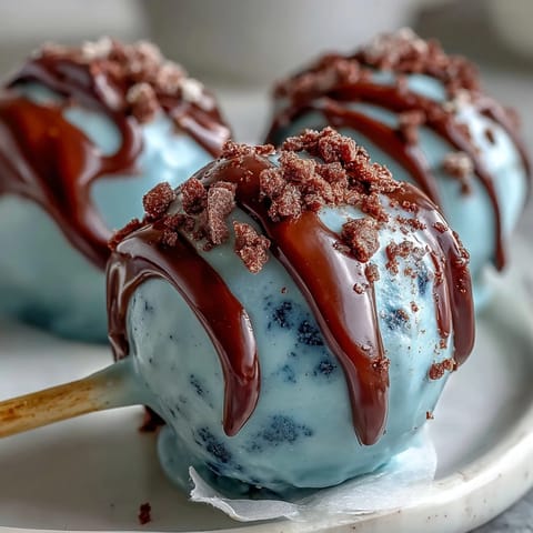 Robins Egg Blue Cake Pops with speckled chocolate coating, perfect for Easter dessert tables and spring celebrations.  