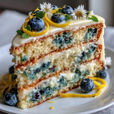 Lemon Blueberry Spring Cake