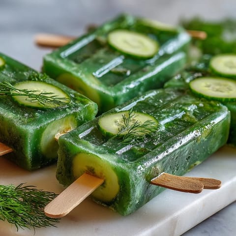 Refreshing Pickle Juice Popsicles, a tangy frozen dessert perfect for summer.
