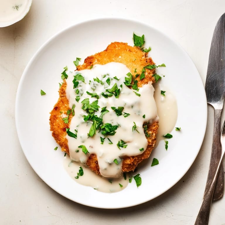 Fresh parsley garnish sits atop the Southern comfort food classic for added color.