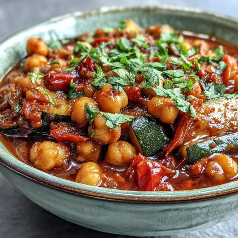 Flavorful spicy chickpea stew, a healthy vegan bowl for a satisfying meal.