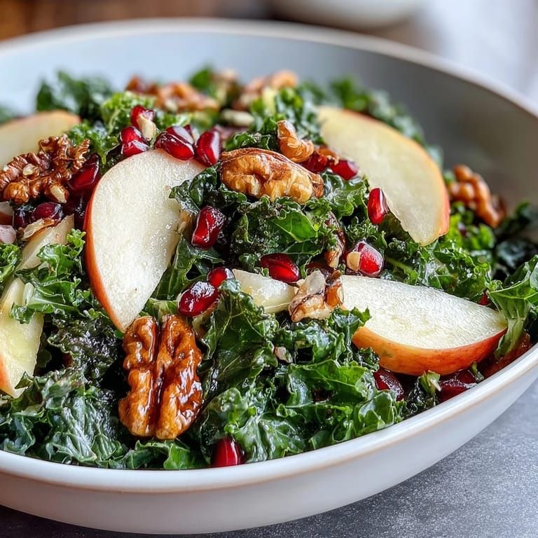 Healthy Kale and Pomegranate Bowl served as a vibrant main dish, featuring bright colors and textures perfect for a nutritious lunch or light dinner.