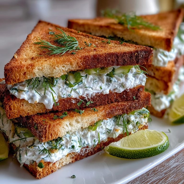 Delicate lemon butter tea sandwiches with cucumber, radishes, and fresh herbs, ideal for Mothers Day celebrations.
