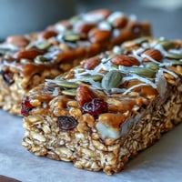 Nut-free granola bars with honey and oats in a glass container, showcasing chewy texture and golden color, ideal for healthy snacking or breakfast on the go.